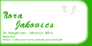 nora jakovics business card